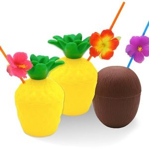 Pineapple Coconut Cups 3PCS Plastic